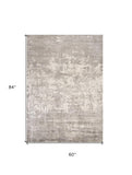 5' X 7' Beige Hand Loomed Abstract Brushstroke Indoor Area Rug - Homeroots