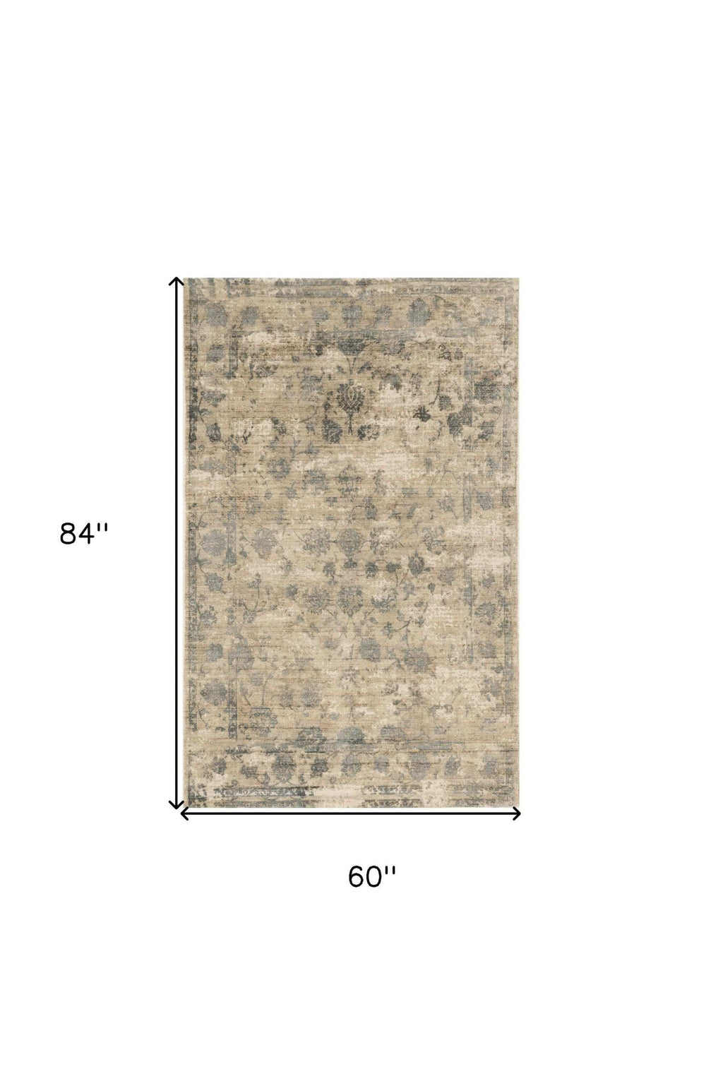 5' X 7' Viscose Sand Or Blue Area Rug - Homeroots - Flyclothing LLC