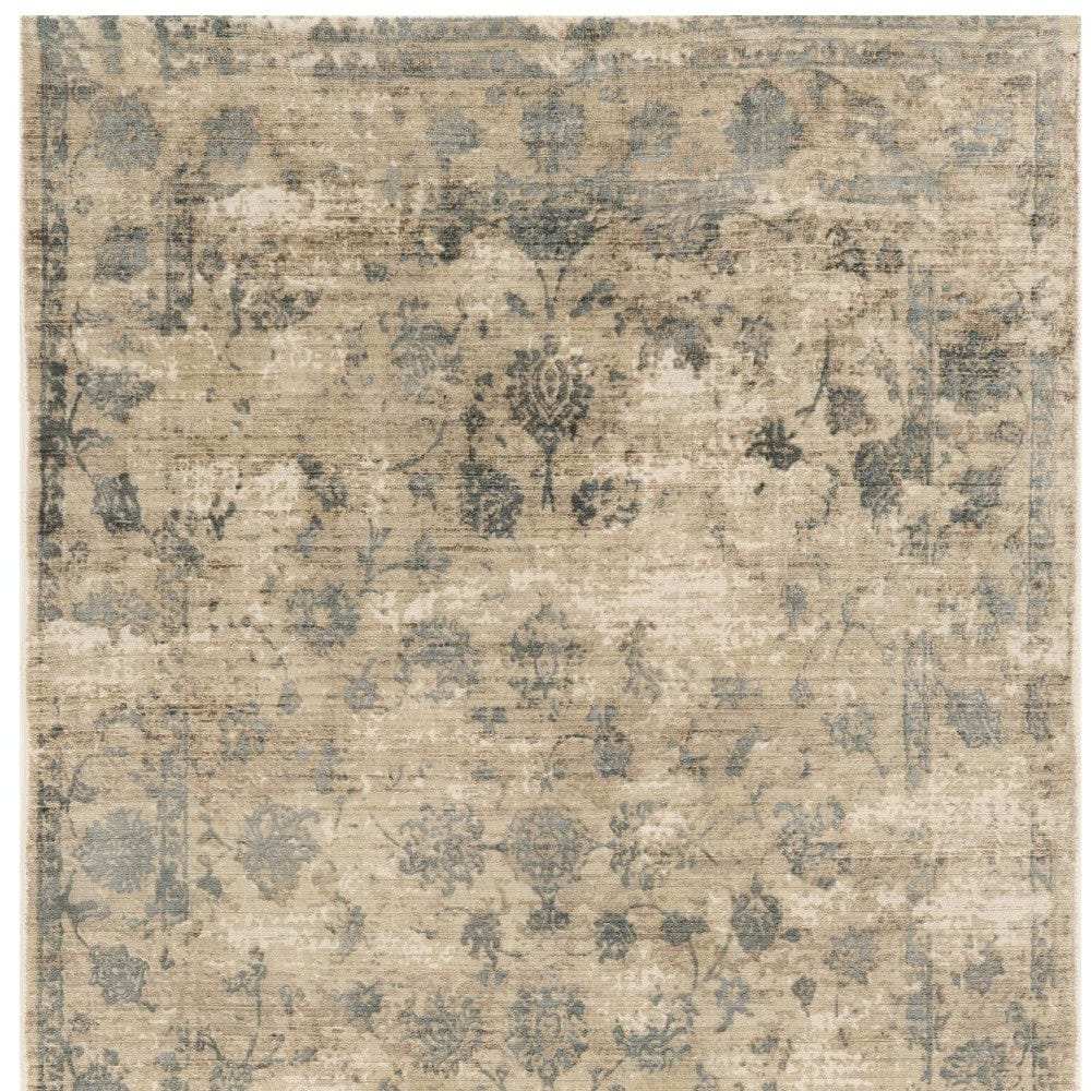 5' X 7' Viscose Sand Or Blue Area Rug - Homeroots - Flyclothing LLC