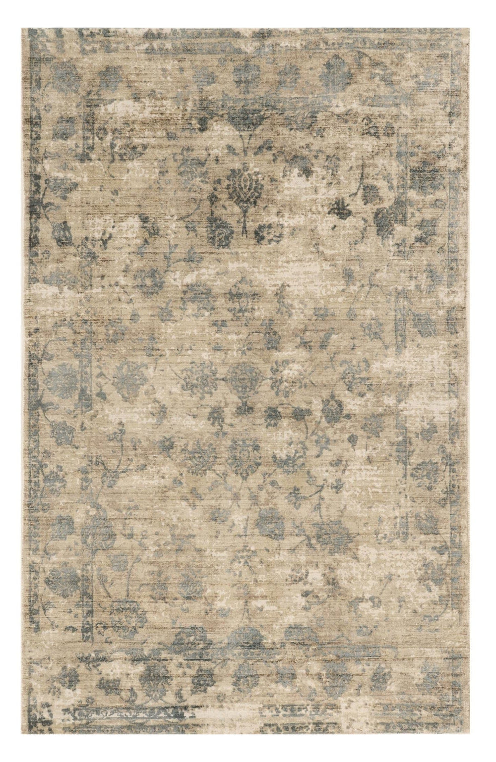 5' X 7'  Viscose Sand Or  Blue Area Rug - Homeroots