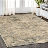 5' X 7'  Viscose Sand Or  Blue Area Rug - Homeroots