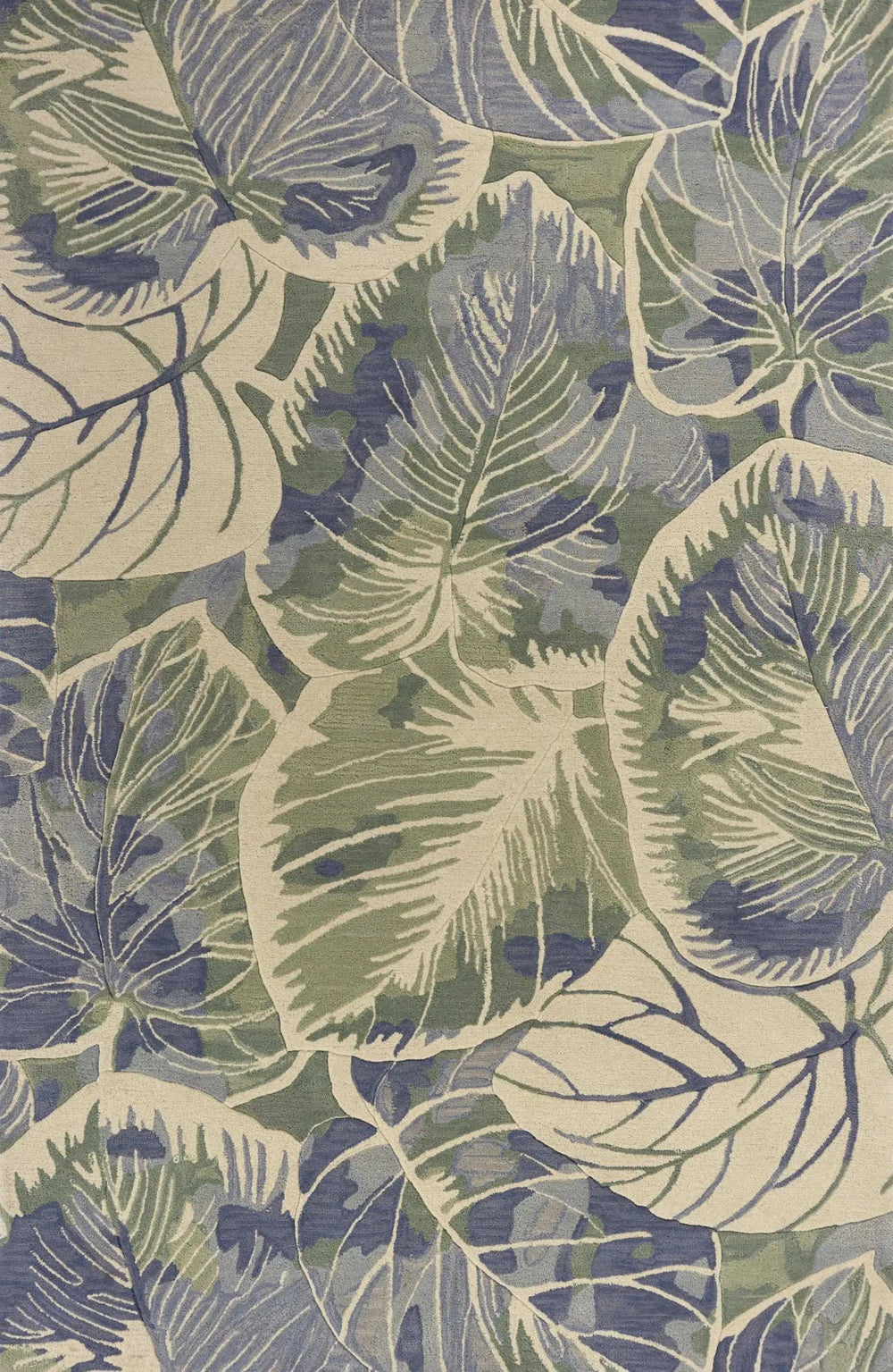 5' X 8' Blue Green Hand Tufted Caladium Indoor Area Rug - Homeroots - Flyclothing LLC