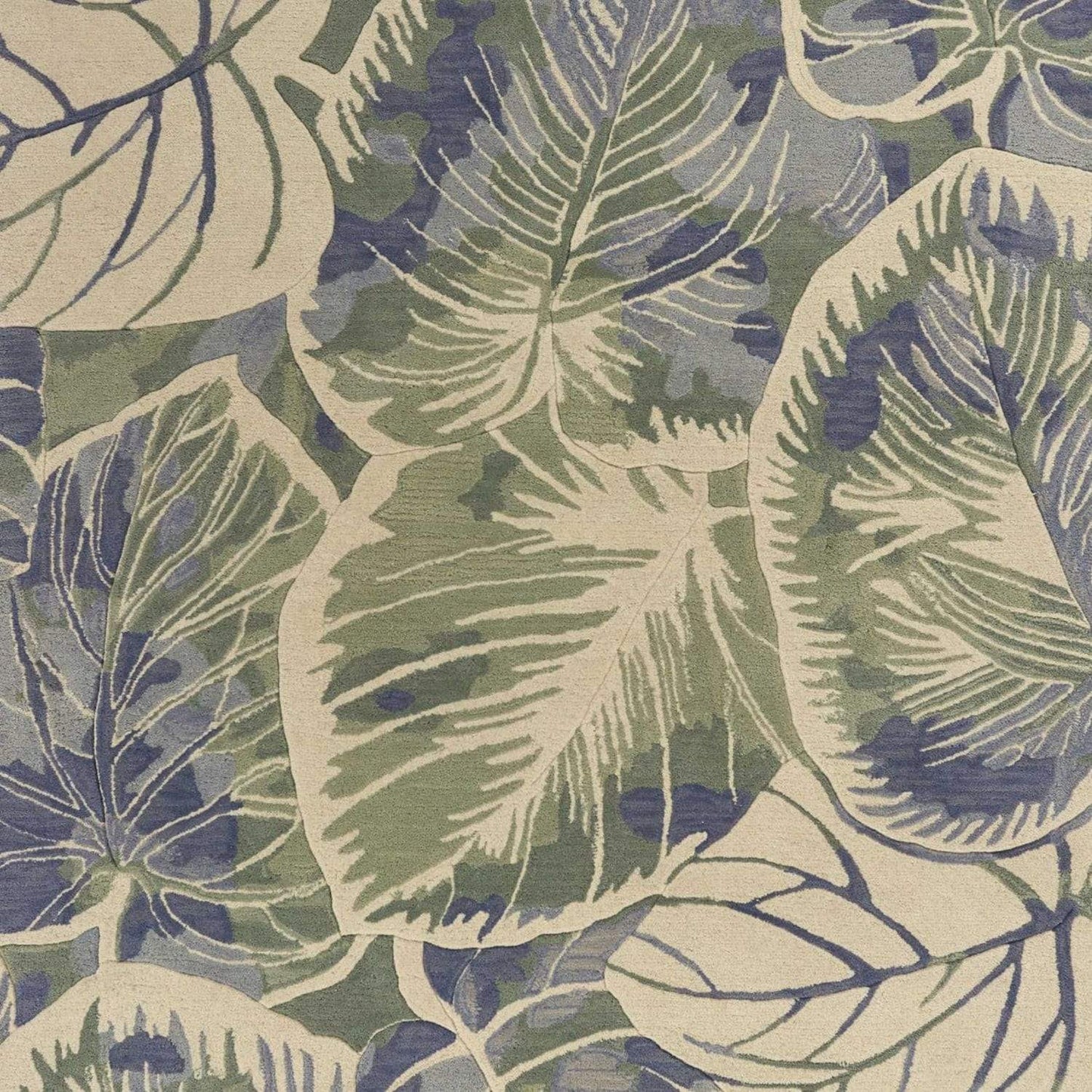 5' X 8' Blue Green Hand Tufted Caladium Indoor Area Rug - Homeroots - Flyclothing LLC
