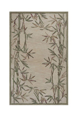 5' X 8' Ivory Hand Tufted Bordered Bamboo Indoor Area Rug - Homeroots - Flyclothing LLC