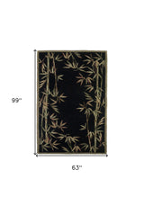 5' X 8' Wool Black Area Rug - Homeroots - Flyclothing LLC