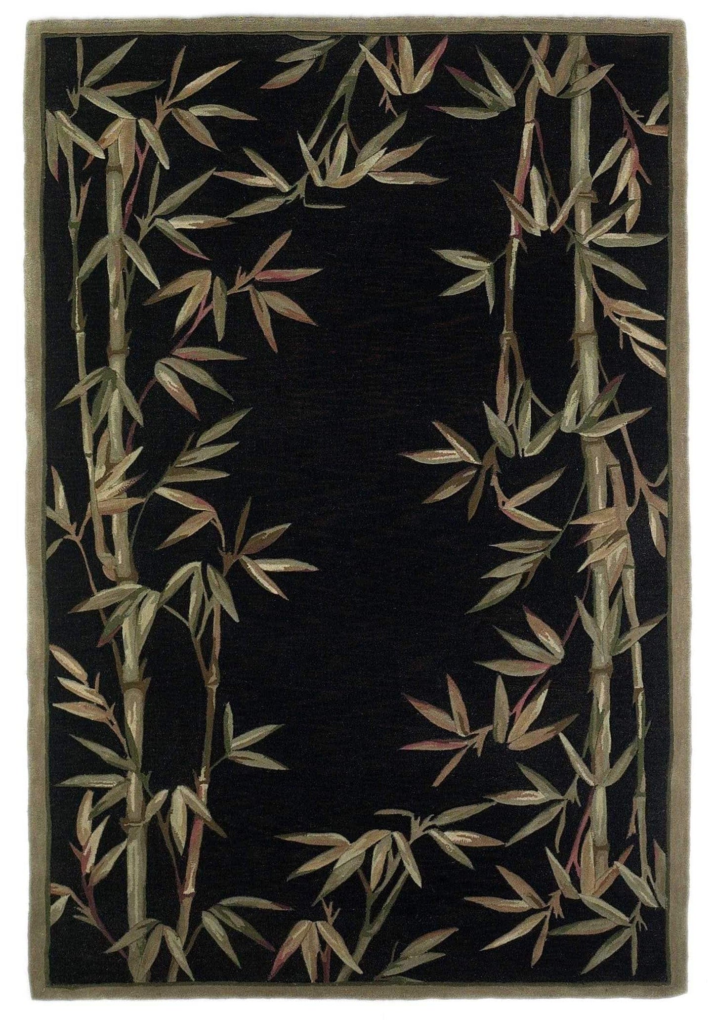 5' X 8' Wool Black Area Rug - Homeroots - Flyclothing LLC