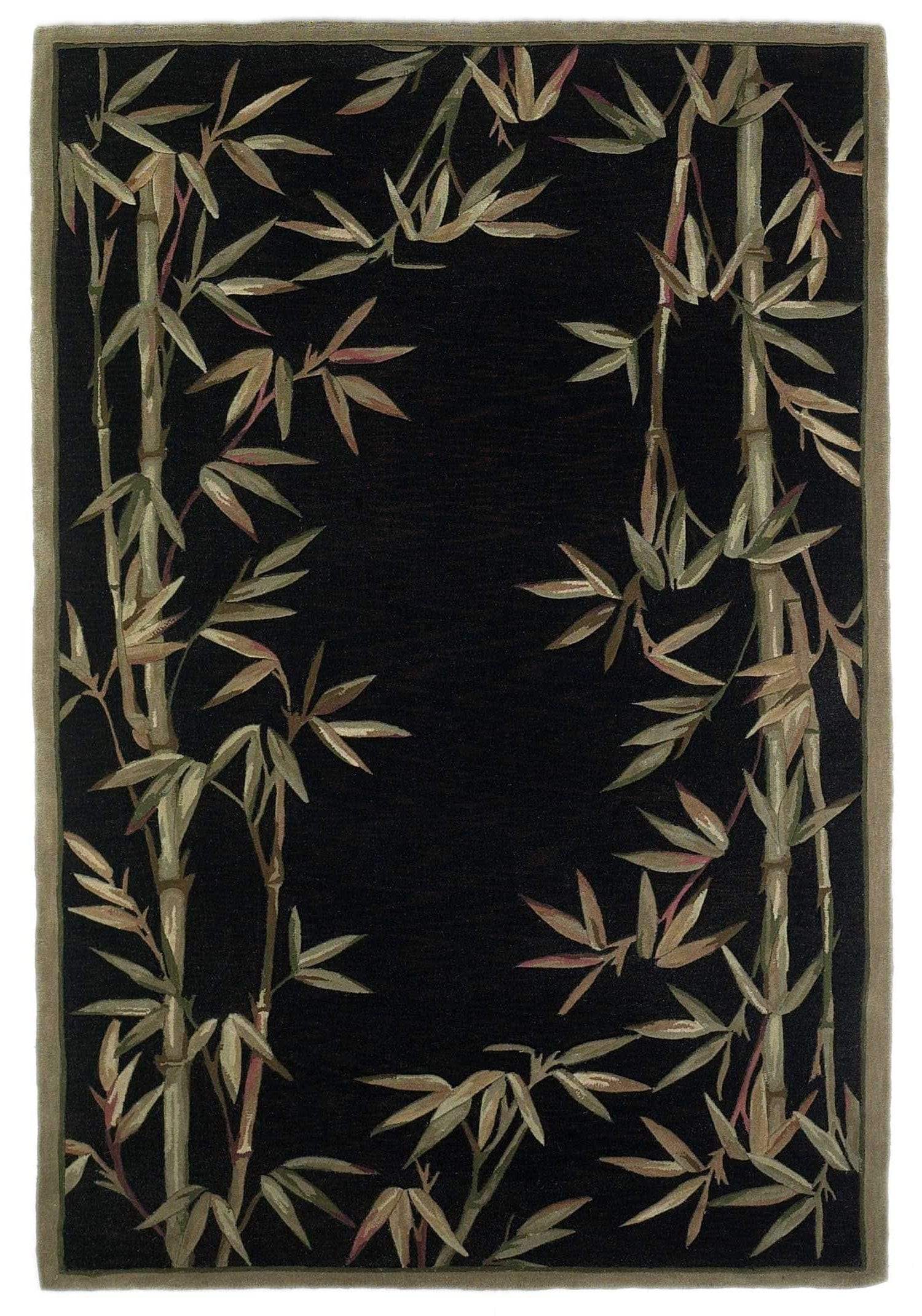 5' X 8' Wool Black Area Rug - Homeroots - Flyclothing LLC