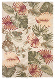 5' X 8' Beige Hand Tufted Tropical Leaves Indoor Area Rug - Homeroots