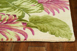 5' X 8' Beige Hand Tufted Tropical Leaves Indoor Area Rug - Homeroots