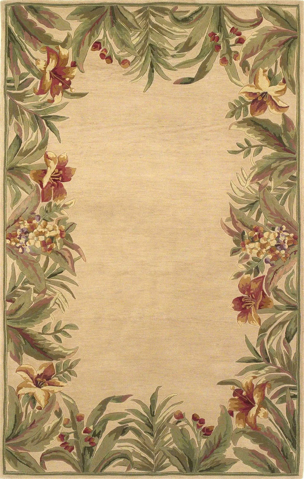5' X 8'  Wool Ivory  Area Rug - Homeroots