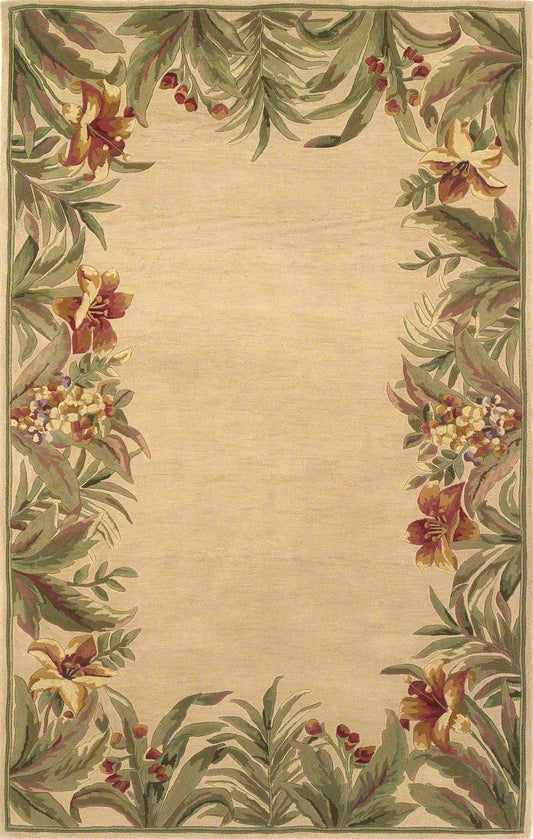 5' X 8' Wool Ivory Area Rug - Homeroots - Flyclothing LLC