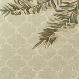 5' X 8' Sage Green Hand Tufted Tropical Quatrefoil Indoor Area Rug - Homeroots