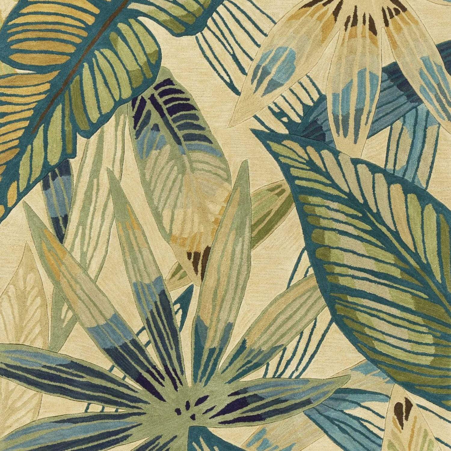 5' X 8' Wool Ivory Or Teal Area Rug - Homeroots - Flyclothing LLC