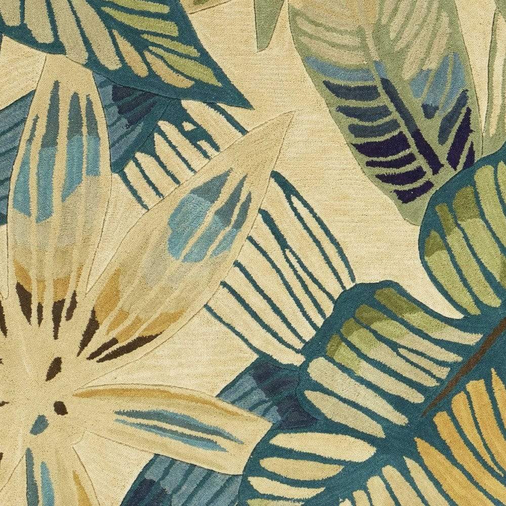 5' X 8' Wool Ivory Or Teal Area Rug - Homeroots - Flyclothing LLC