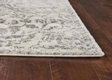 8' X 10' Ivory and Gray Floral Vines Distressed Area Rug - Homeroots - Flyclothing LLC