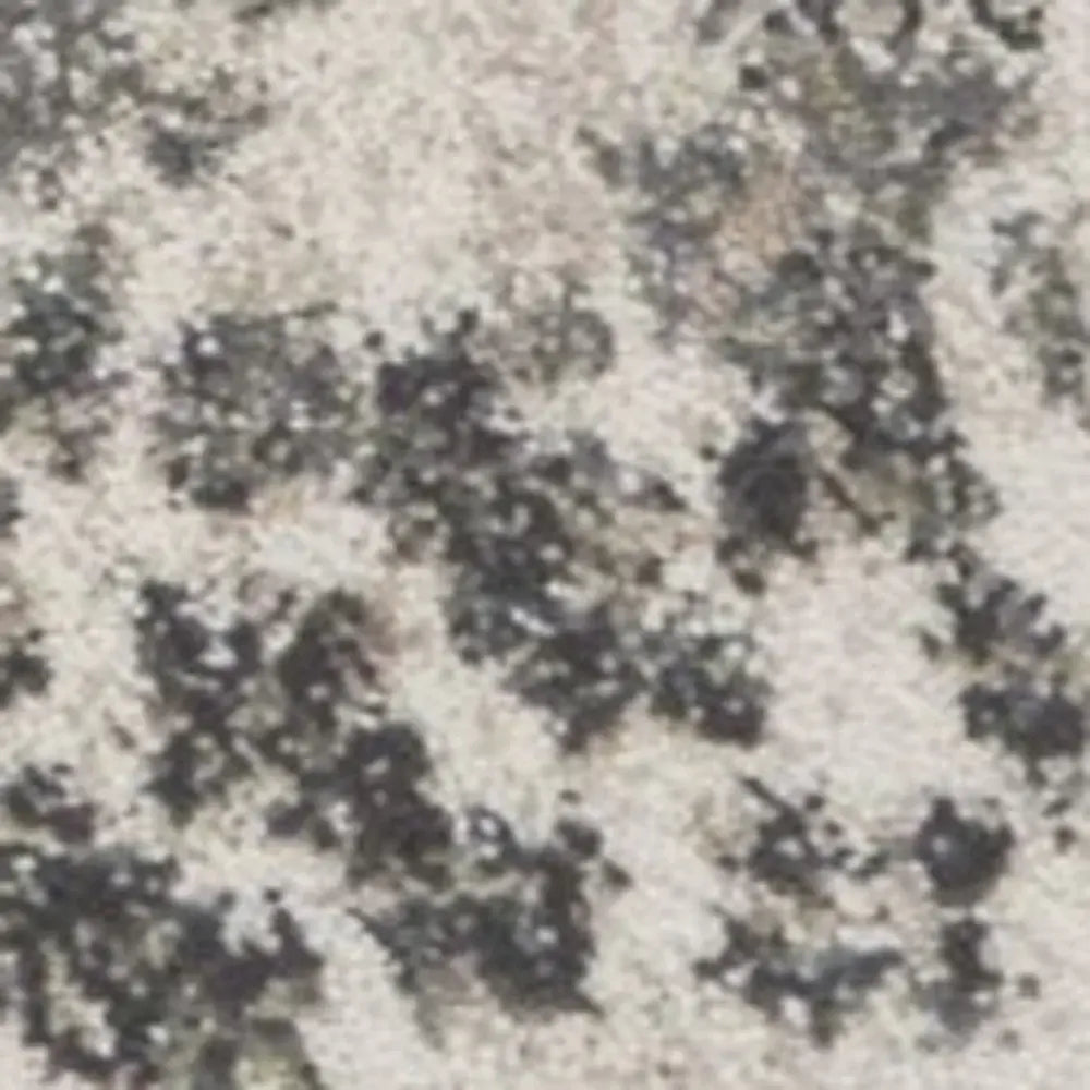 8' X 10' Ivory and Gray Floral Vines Distressed Area Rug - Homeroots - Flyclothing LLC