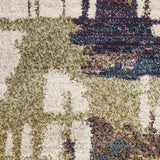 8' X 10' Ivory Machine Woven Abstract Brushstrokes Indoor Area Rug - Homeroots