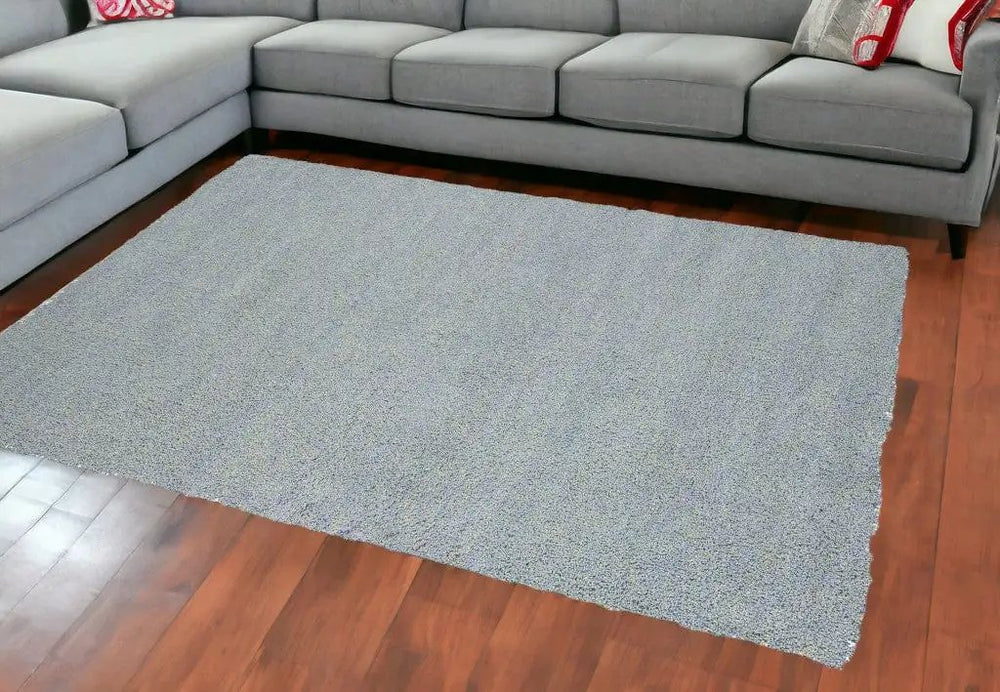 8' X 11' Blue Heather Indoor Shag Rug - Homeroots