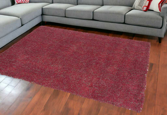 8' X 11' Red Heather Indoor Shag Rug - Homeroots - Flyclothing LLC