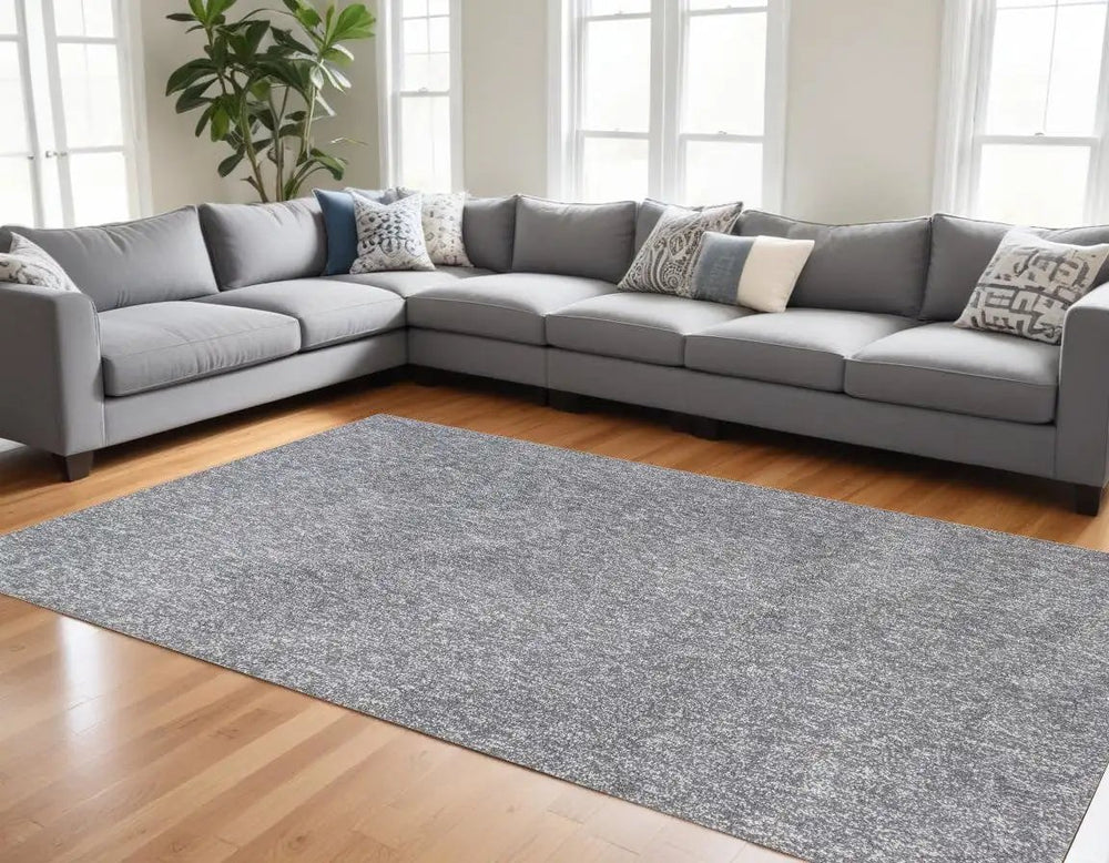 8' X 11'  Grey Heather Shag Area Rug - Homeroots