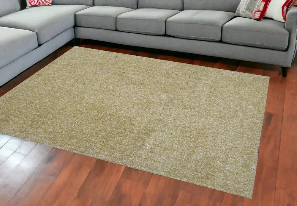 8' X 11' Yellow Heather Indoor Shag Rug - Homeroots