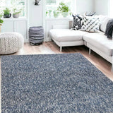 8' X 11'  'Indigo And Ivory Heather Shag Area Rug - Homeroots