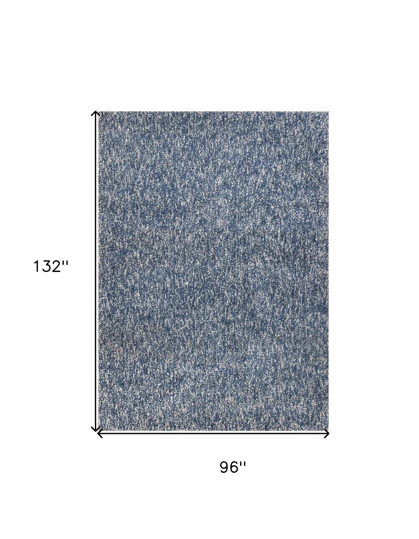 8' X 11' 'Indigo And Ivory Heather Shag Area Rug - Homeroots - Flyclothing LLC