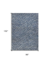 8' X 11' 'Indigo And Ivory Heather Shag Area Rug - Homeroots - Flyclothing LLC