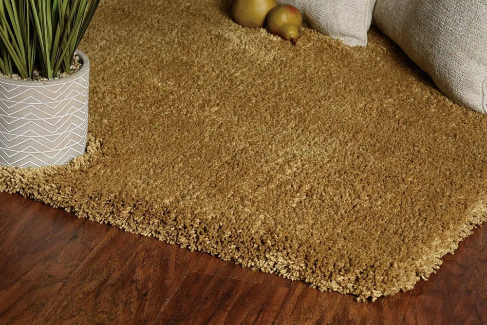 8' X 11' Gold Indoor Shag Rug - Homeroots - Flyclothing LLC