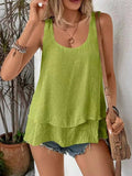 Wide Strap Layered Tank - Trendsi - Flyclothing LLC