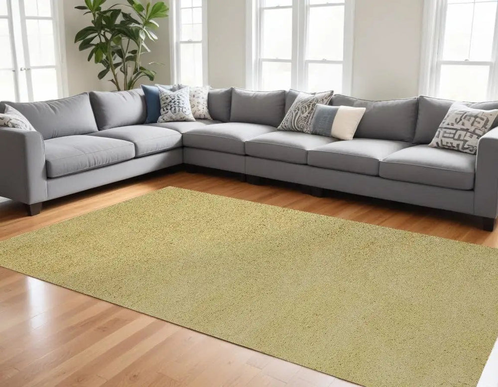8' X 11' Yellow Hand Woven Area Rug - Homeroots