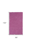 8' X 11'  Bright Hot Pink Shag Area Rug - Homeroots