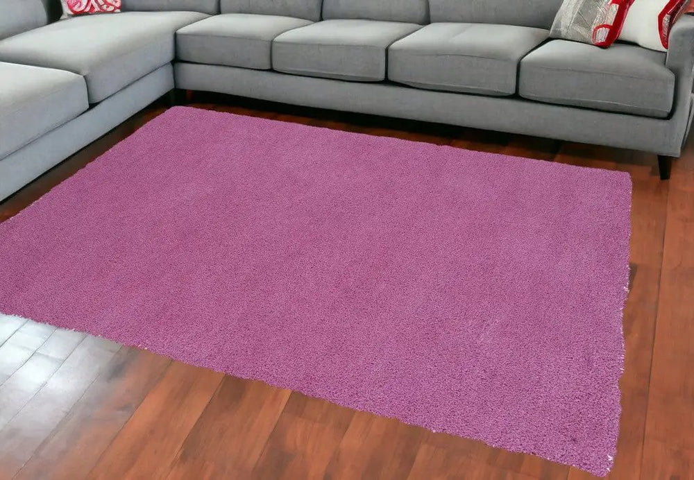 8' X 11'  Bright Hot Pink Shag Area Rug - Homeroots