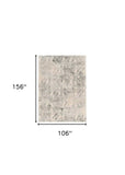 8' X 13' Modern Ivory And Grey Abstract Area Rug - Homeroots - Flyclothing LLC