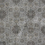8' X 11' Silver Machine Woven Traditional Floral Indoor Area Rug - Homeroots