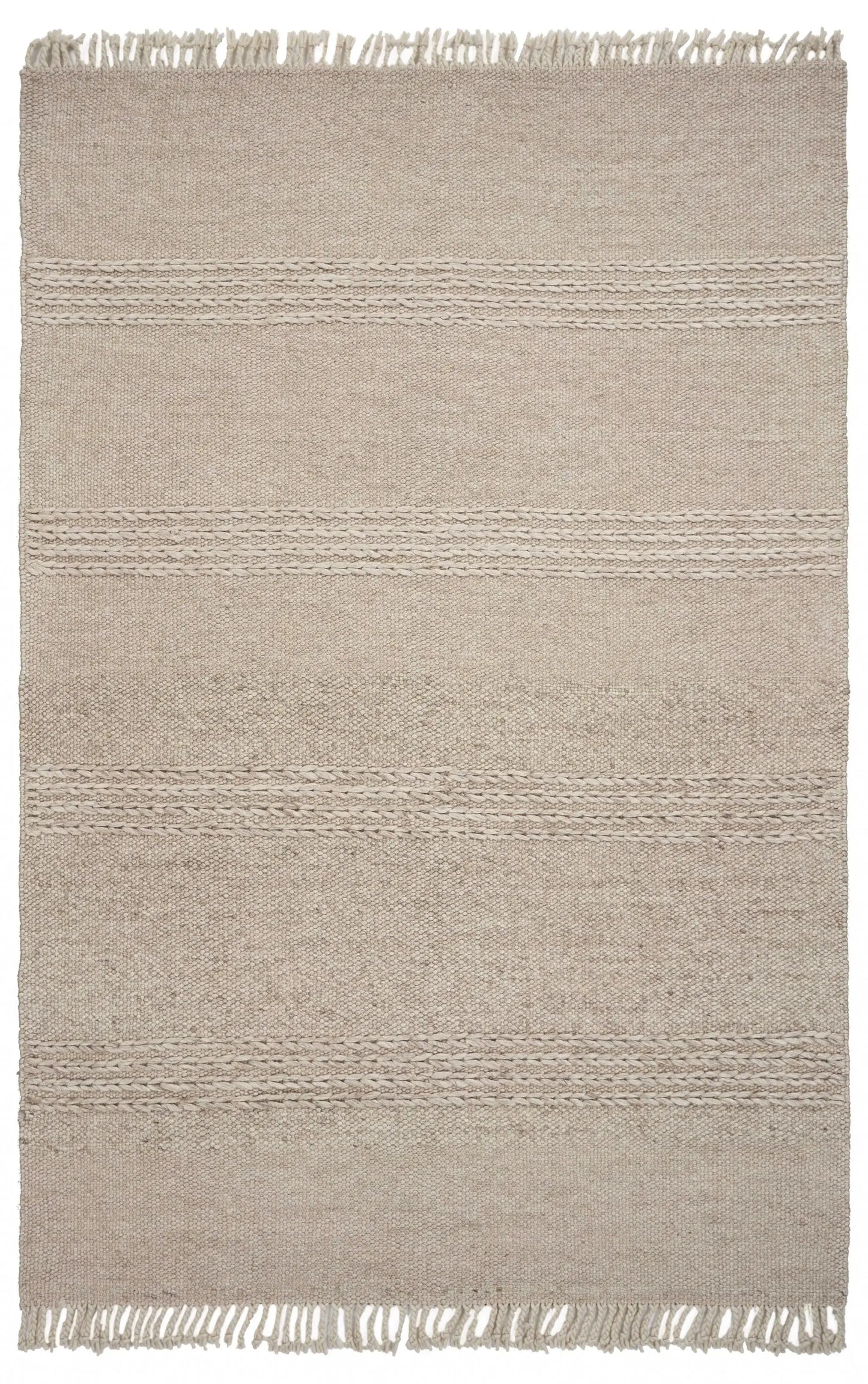 7' X 9' Wool Natural Area Rug - Homeroots - Flyclothing LLC