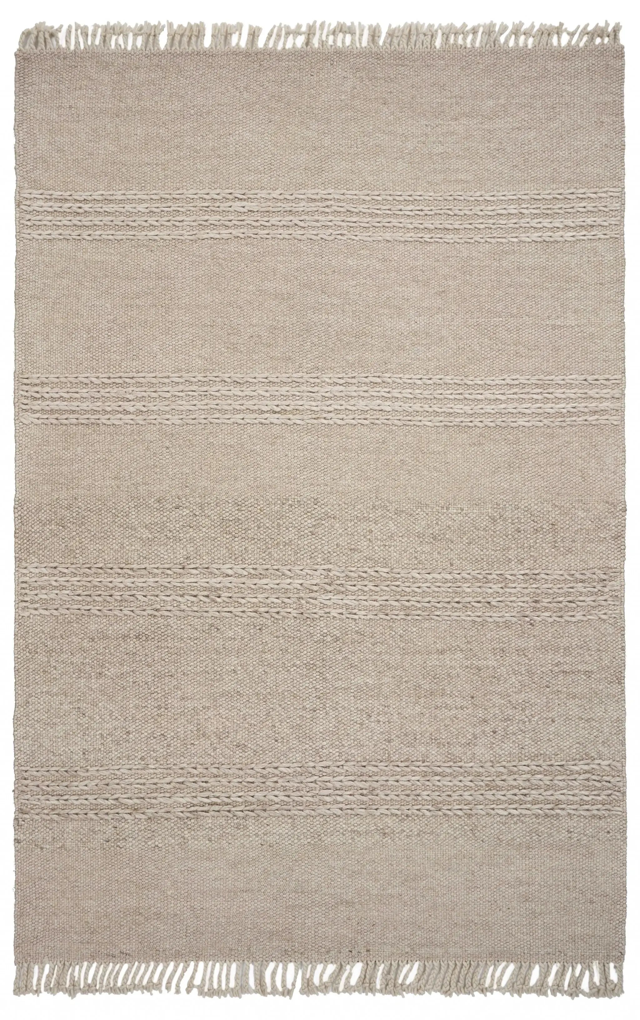 7' X 9' Wool Natural Area Rug - Homeroots - Flyclothing LLC