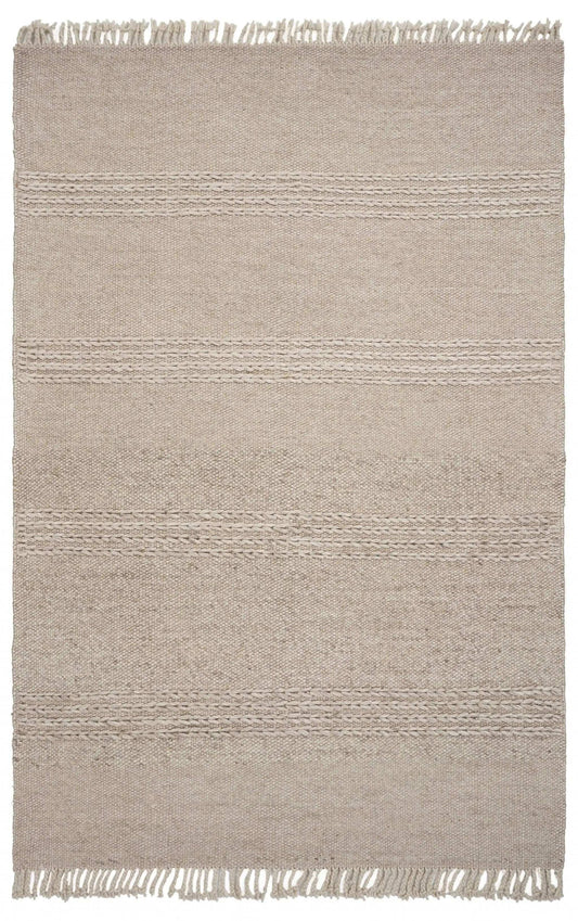 7' X 9' Wool Natural Area Rug - Homeroots - Flyclothing LLC