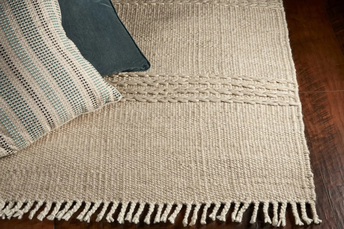 7' X 9' Wool Natural Area Rug - Homeroots - Flyclothing LLC