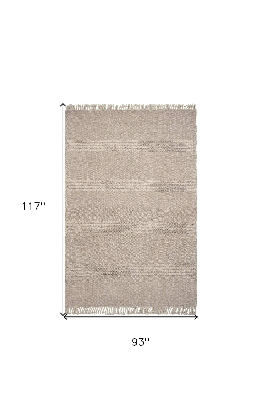 7' X 9' Wool Natural Area Rug - Homeroots - Flyclothing LLC