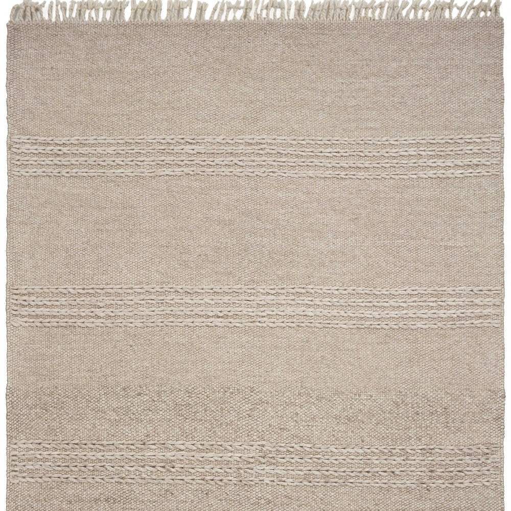 7' X 9' Wool Natural Area Rug - Homeroots - Flyclothing LLC