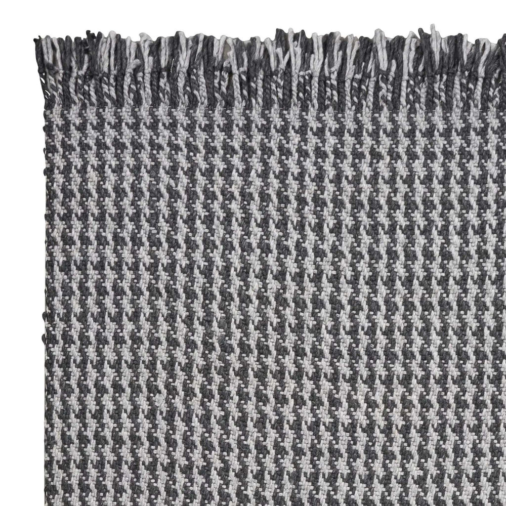 8' X 10' Grey Hand Woven Houndstooth Indoor Area Rug - Homeroots - Flyclothing LLC