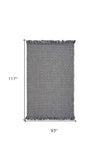 8' X 10' Grey Hand Woven Houndstooth Indoor Area Rug - Homeroots - Flyclothing LLC