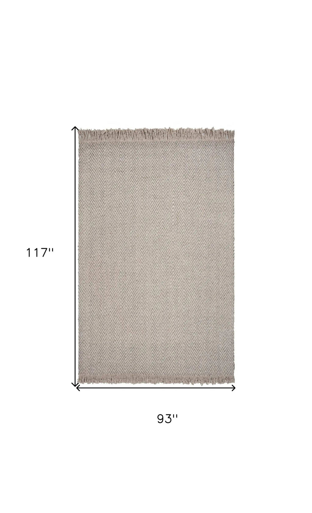 8' X 10' Oatmeal Beige Hand Woven Herringbone Indoor Area Rug - Homeroots - Flyclothing LLC