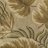 8' Sand Beige Hand Tufted Tropical Leaves Round Indoor Area Rug - Homeroots - Flyclothing LLC