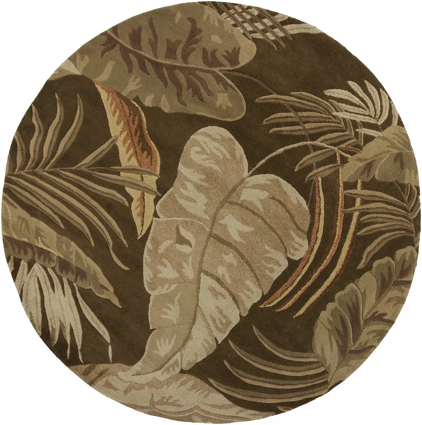 7' Round Wool Mocha Area Rug - Homeroots - Flyclothing LLC
