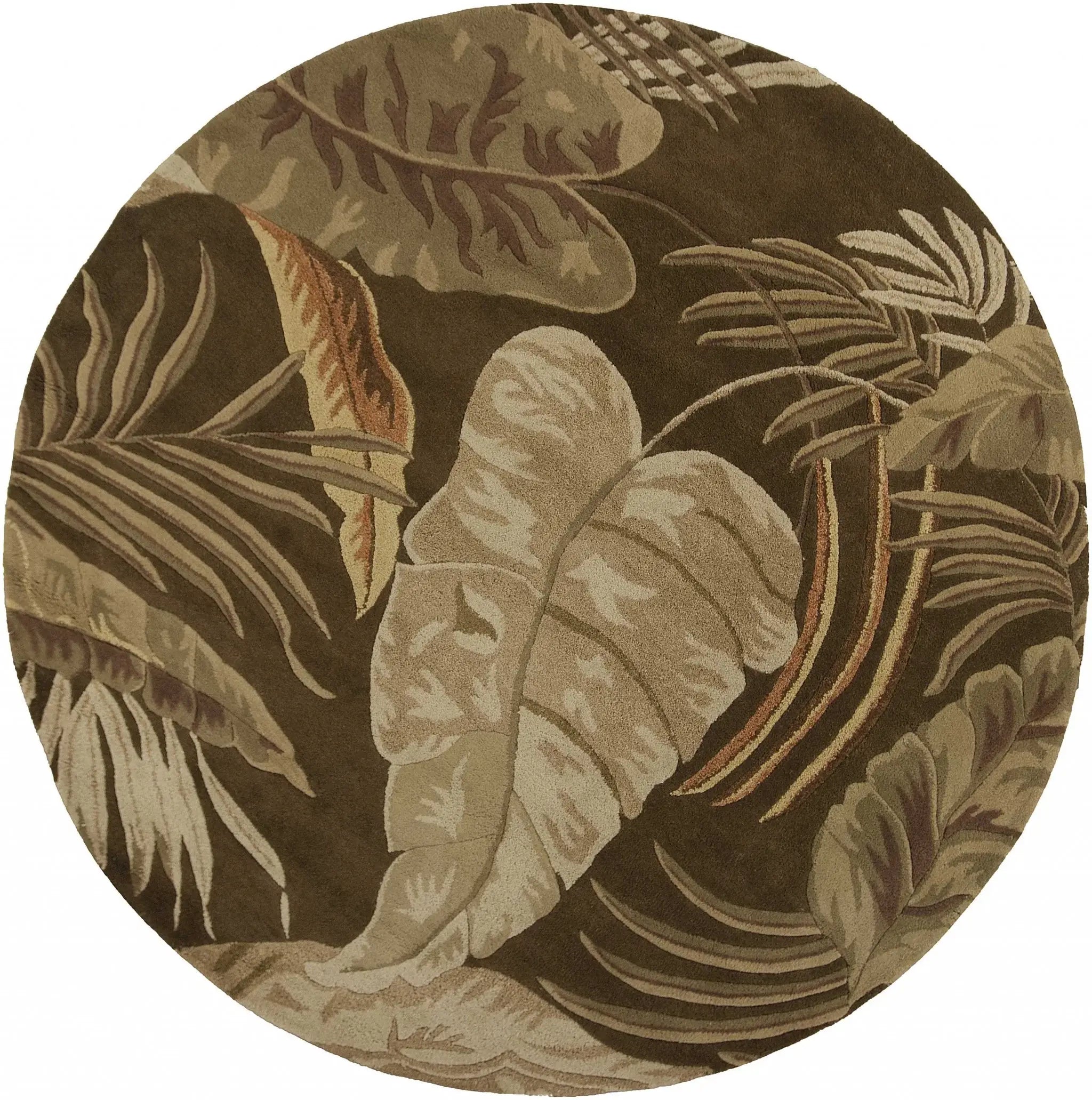 7' Round Wool Mocha Area Rug - Homeroots - Flyclothing LLC