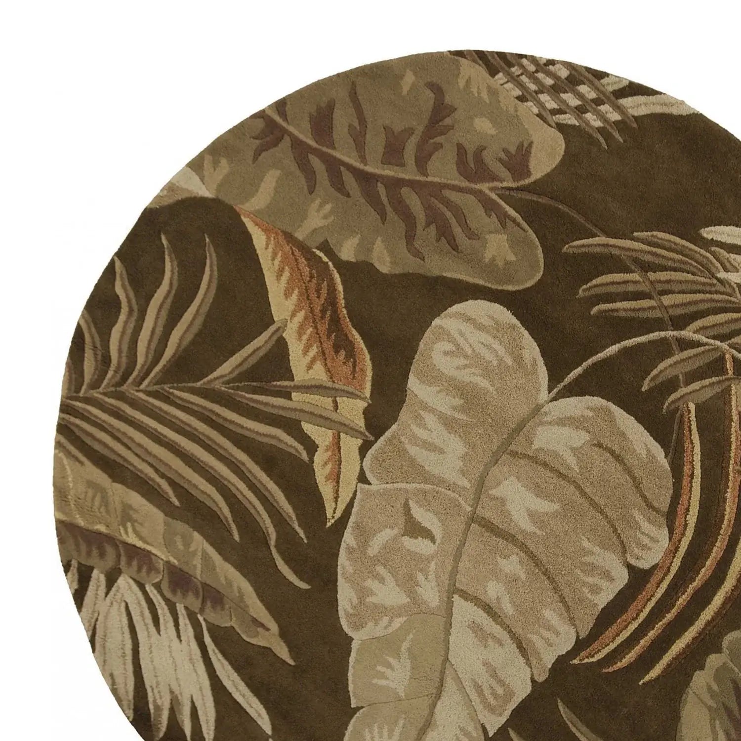 7' Round Wool Mocha Area Rug - Homeroots - Flyclothing LLC