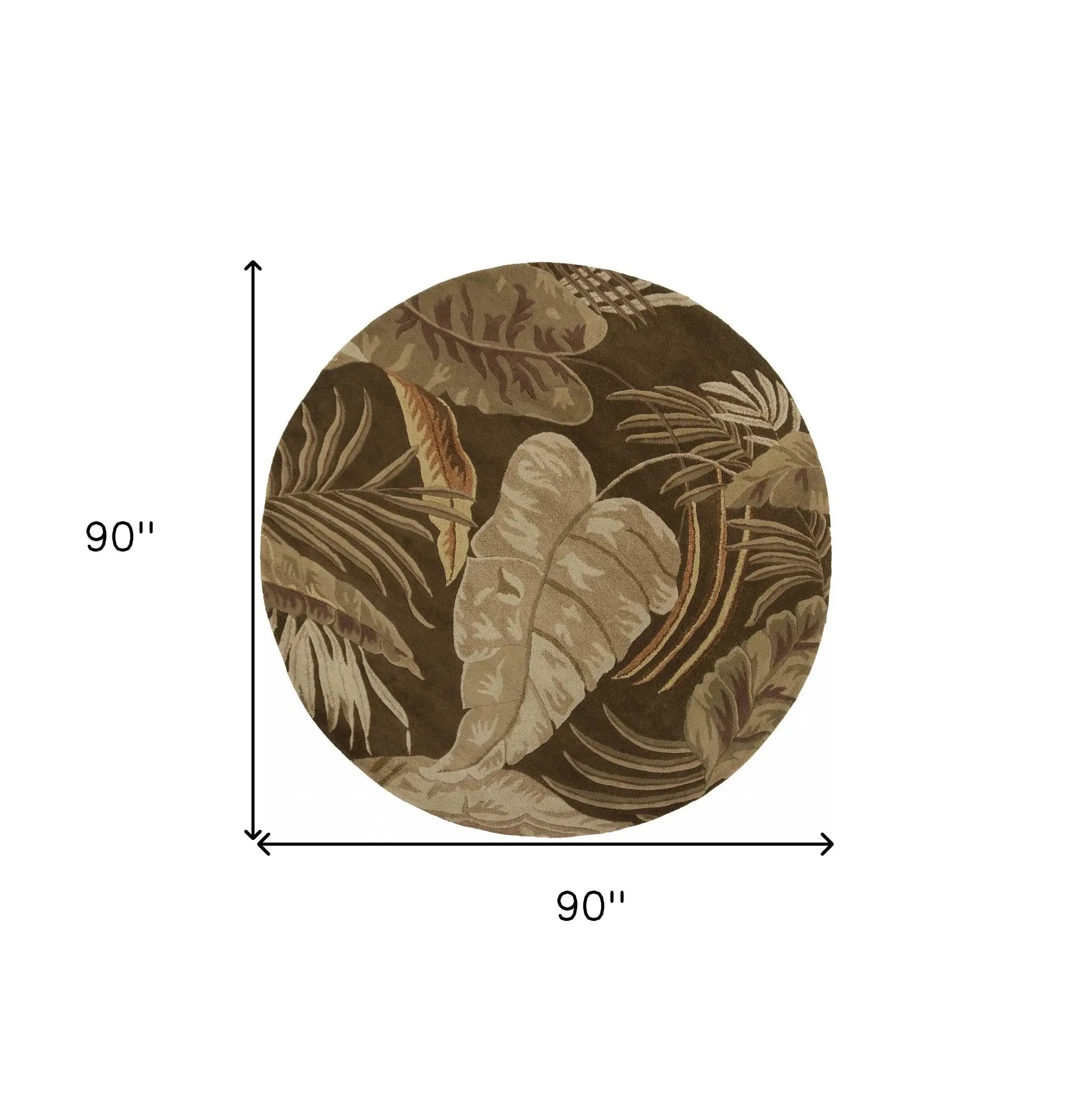 7' Round Wool Mocha Area Rug - Homeroots - Flyclothing LLC