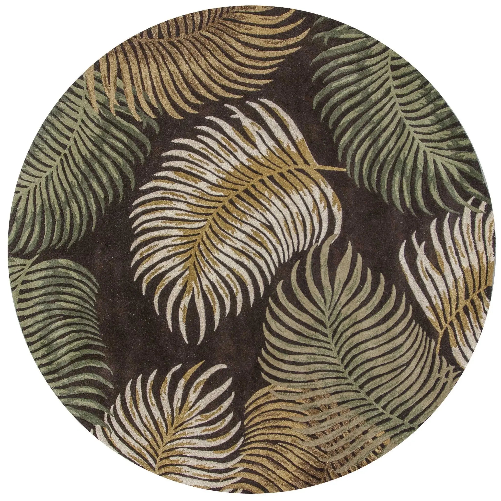 7' Round Wool Espresso Area Rug - Homeroots - Flyclothing LLC